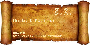 Bentsik Korinna névjegykártya